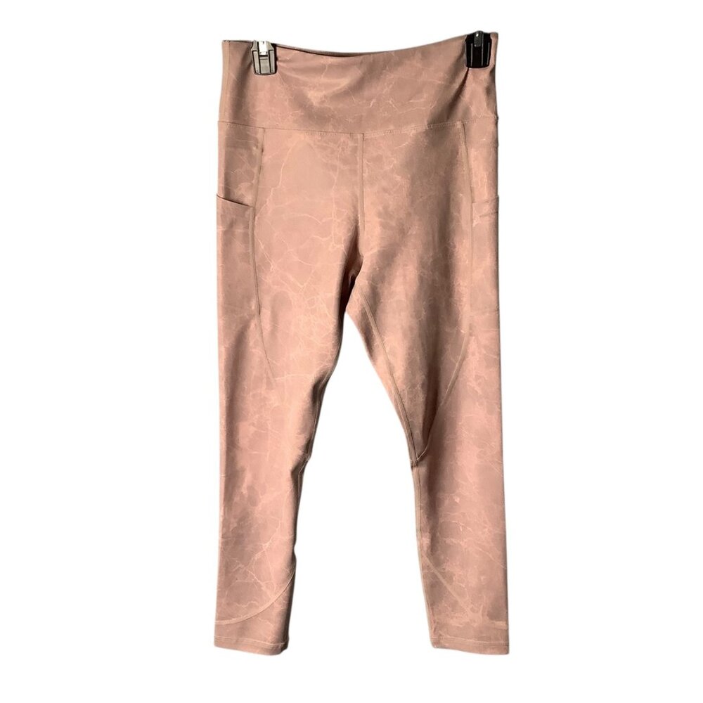 Zyia Pink Digital Granite Pocket Light n Tight Hi-Rise Leggings Women 8-10